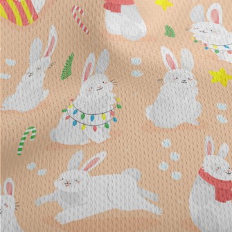 Pet Bunny Opening Presents Athletic Mesh Flat Back