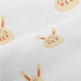 Hand Drawn Cute Blush Rabbit Performance Linen