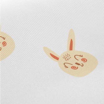 Hand Drawn Cute Blush Rabbit Twill