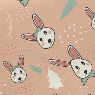 Rabbit And Christmas Tree Twill