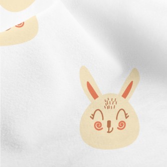 Hand Drawn Cute Blush Rabbit Micro Fleece