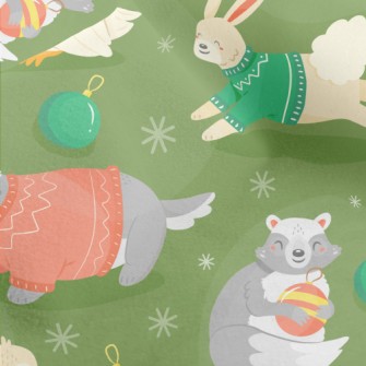 Christmas Party Animals Micro Fleece