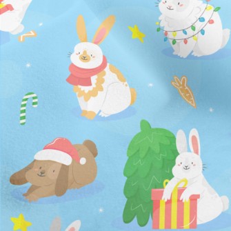 Bunny Christmas Party Micro Fleece