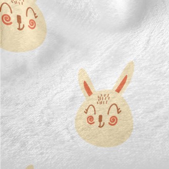 Hand Drawn Cute Blush Rabbit Minky