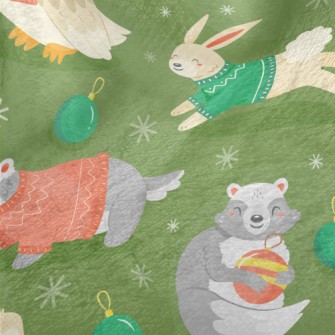 Christmas Party Animals Minky