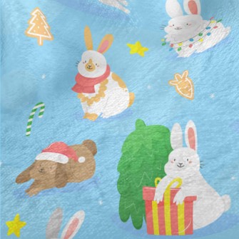 Bunny Christmas Party Minky