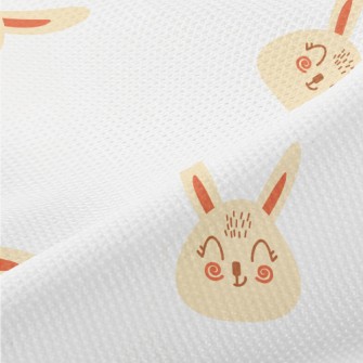 Hand Drawn Cute Blush Rabbit Piqué