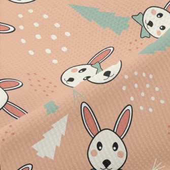 Rabbit And Christmas Tree Piqué