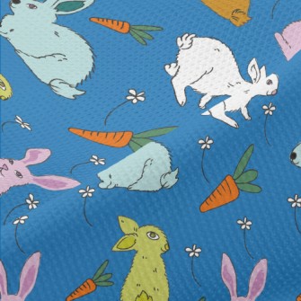 Hand Drawn Rabbit And Carrot D Piqué