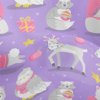 Cute Animals Opening Gifts Lightweight Performance Linen