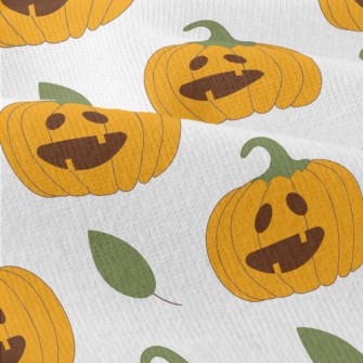 Carved Pumpkin With Leaves Modern Jersey