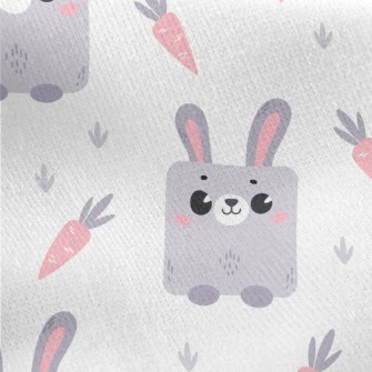 Cute Cube Rabbit Jersey Backed Fleece