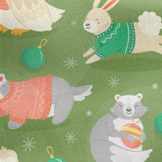 Christmas Party Animals Jersey Backed Fleece