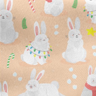 Pet Bunny Opening Presents Jersey Backed Fleece