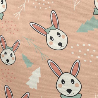 Rabbit And Christmas Tree Pongee
