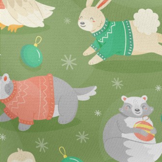 Christmas Party Animals Pongee