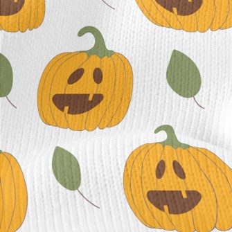 Carved Pumpkin With Leaves Stretch Jersey