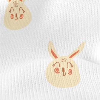 Hand Drawn Cute Blush Rabbit Stretch Jersey