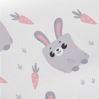 Cute Cube Rabbit Midweight Cotton Poplin