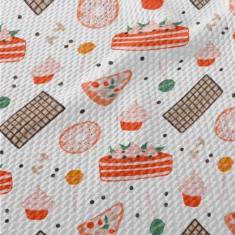 Delicious Food Doodles Birdseye Piqué