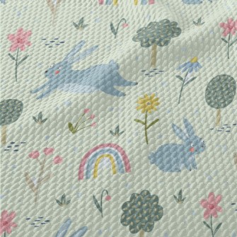 Forest Running Rabbit Birdseye Piqué