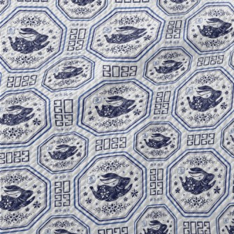 Elegant Blue And White Porcela Birdseye Piqué