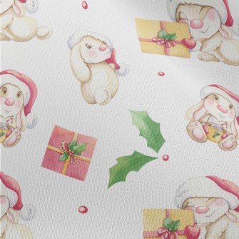 Watercolor Bunny For Christmas Chiffon
