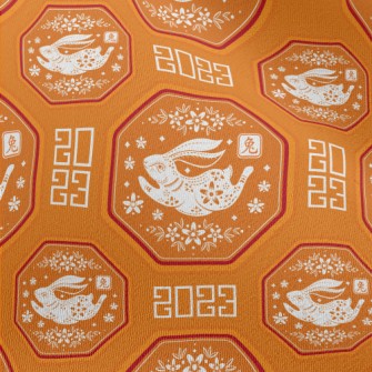 Chinese Flowers And Rabbits Chiffon