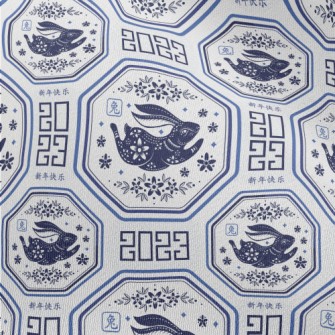 Elegant Blue And White Porcela Chiffon