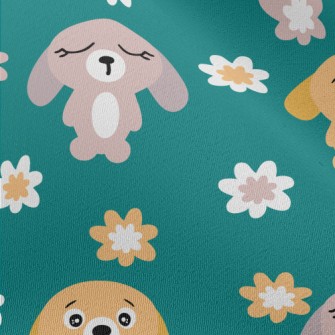 Summer Bunny And Flowers Chiffon