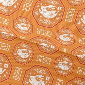 Chinese Flowers And Rabbits Waterproof Oxford
