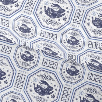 Elegant Blue And White Porcela Waterproof Oxford