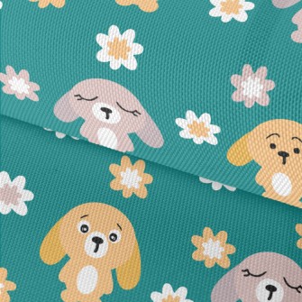 Summer Bunny And Flowers Waterproof Oxford