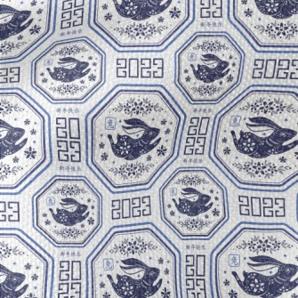 Elegant Blue And White Porcela Waterproof Canvas