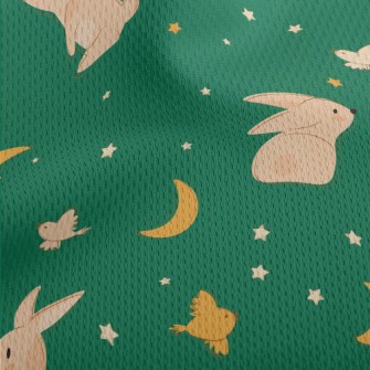 Moon And Rabbit Illustration Athletic Mesh Flat Back