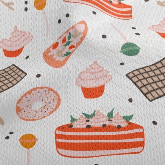 Delicious Food Doodles Athletic Mesh Flat Back