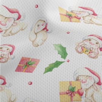 Watercolor Bunny For Christmas Athletic Mesh Flat Back