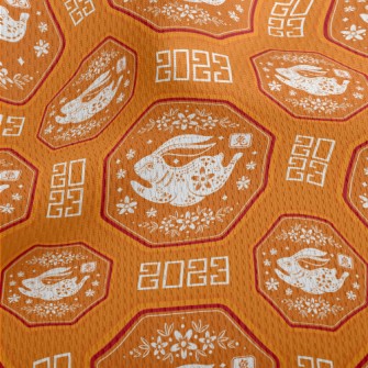 Chinese Flowers And Rabbits Athletic Mesh Flat Back