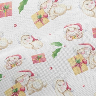 Watercolor Bunny For Christmas Performance Linen