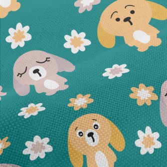 Summer Bunny And Flowers Performance Linen