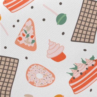 Delicious Food Doodles Twill