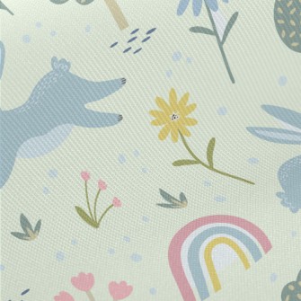 Forest Running Rabbit Twill