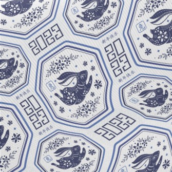 Elegant Blue And White Porcela Twill