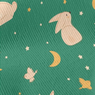 Moon And Rabbit Illustration Standard Corduroy