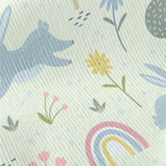Forest Running Rabbit Standard Corduroy