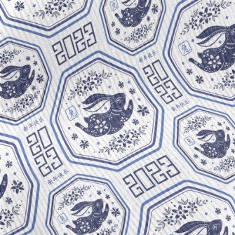 Elegant Blue And White Porcela Standard Corduroy