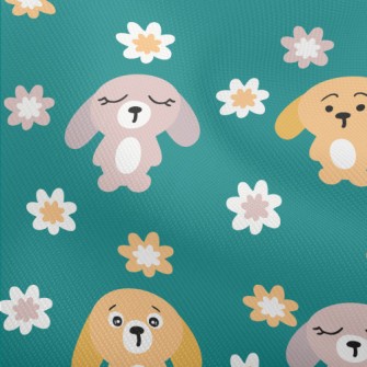 Summer Bunny And Flowers Dobby