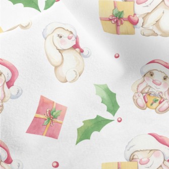 Watercolor Bunny For Christmas Micro Fleece