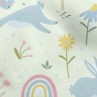 Forest Running Rabbit Micro Fleece