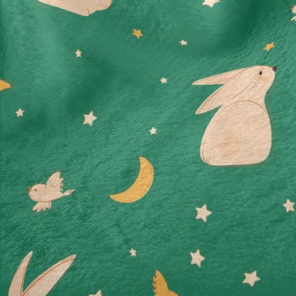 Moon And Rabbit Illustration Minky